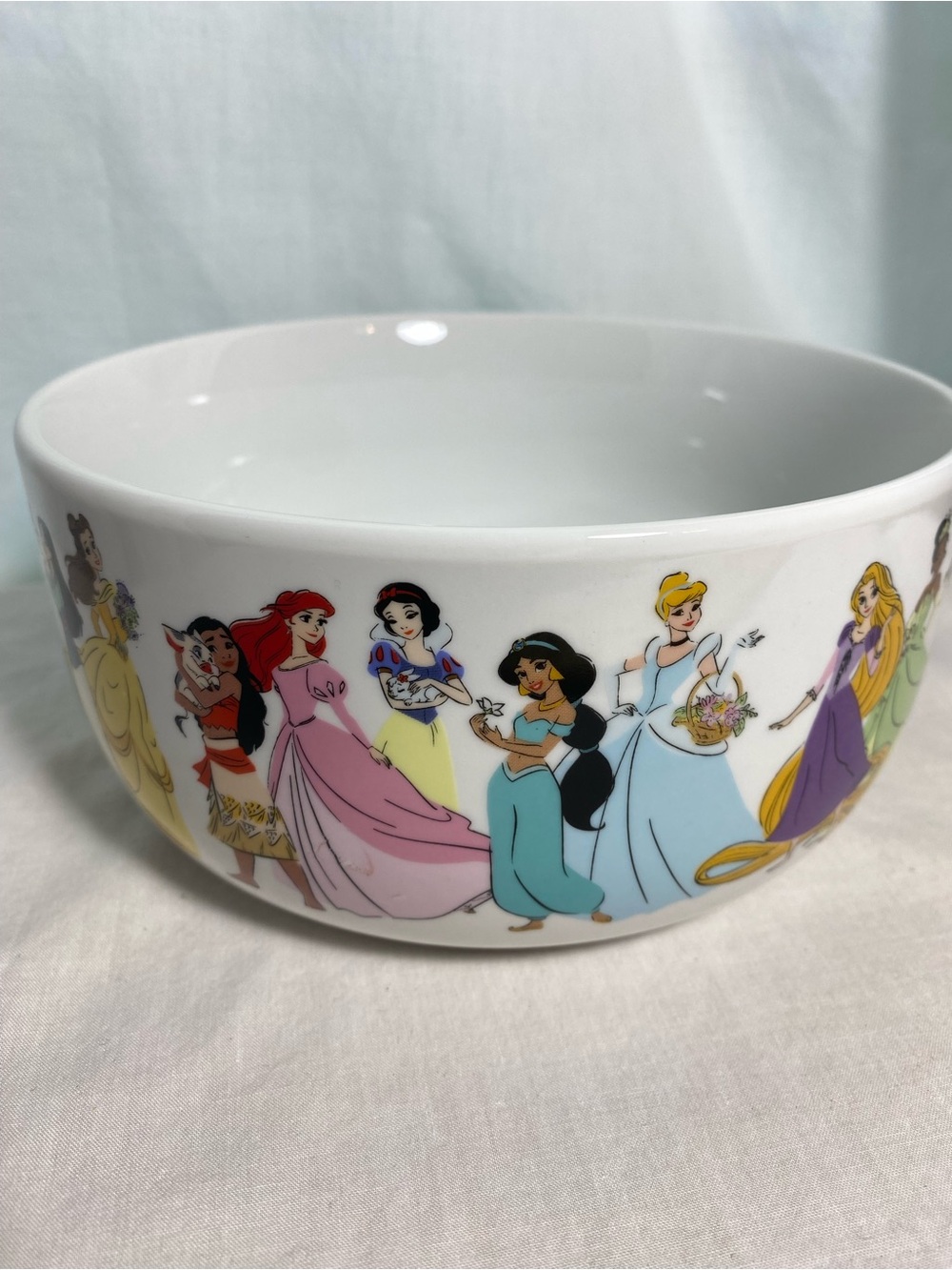 Disney Princess White Ceramic Bowl with Logo Marking